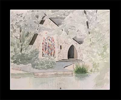 Chapel at Callaway Gardens watercolor
