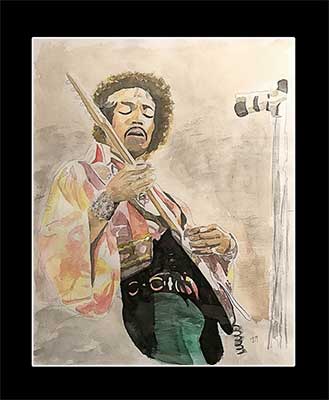 Jimi Hendrix watercolor
