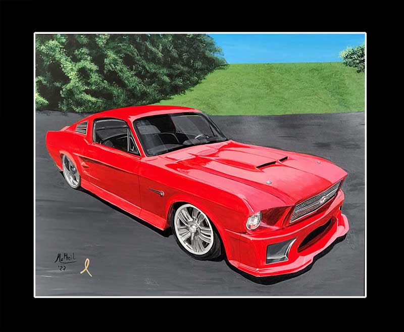 Red 67 Shelby Mustang Kendall Custom Painting