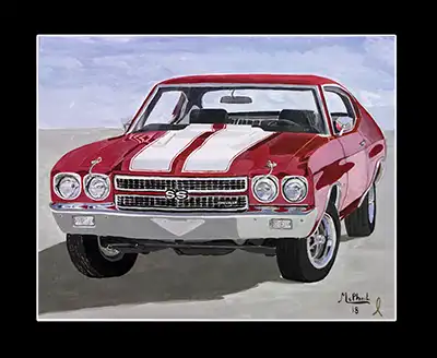 Red Chevelle SS 396 painting