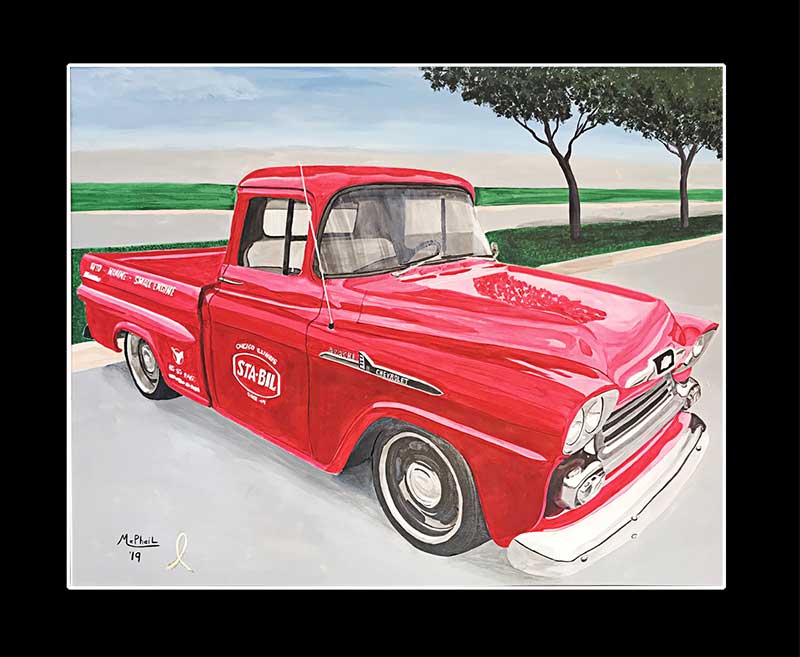 Sta-Bil red chevy c10 pickup truck Painting